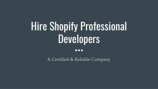 Up Your Ecommerce to the Next Level with Shopify Certified Developer