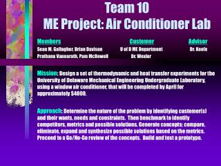 Team 10 ME Project: Air Conditioner Lab