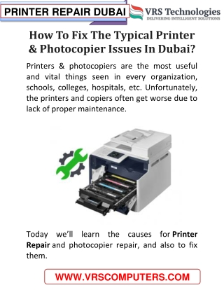 How To Fix The Typical Printer Repair In Dubai