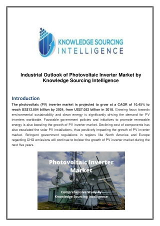 Comprehensive Report on Photovoltaic Inverter Market