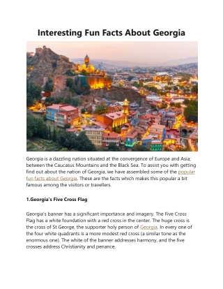 Interesting Fun Facts About Georgia