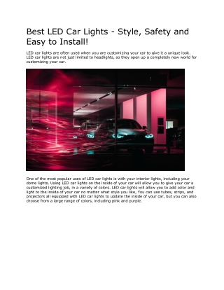 Best LED Car Lights - Style, Safety and Easy to Install!