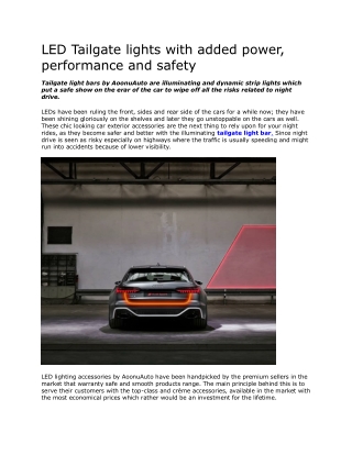 LED Tailgate lights with added power, performance and safety