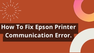 How to fix Epson printer communication error on mac?