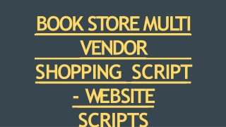 BOOK STORE MULTI VENDOR SHOPPING SCRIPT - WEBSITE SCRIPTS