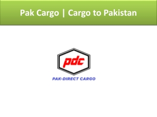 Cargo to Pakistan