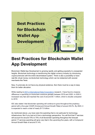 Best Practices for Blockchain Wallet App Development