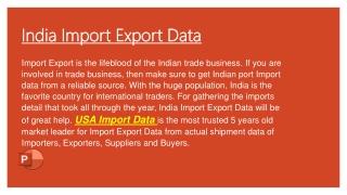 India Import Export Data
