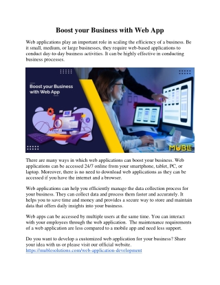 Boost your Business with Web App