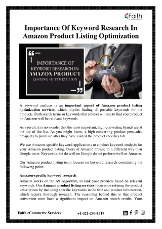 Importance Of Keyword Research In Amazon Product Listing Optimization