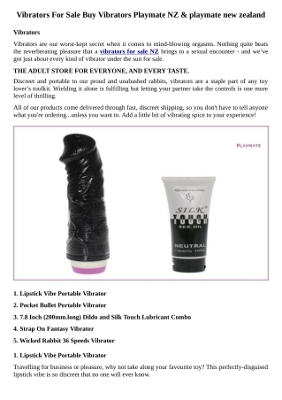 reliable vibrators for sale in NZ