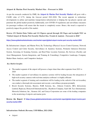 COVID-19 Impact on Global Airport & Marine Port Security Market