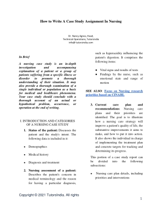 How to write a case study assignment in nursing