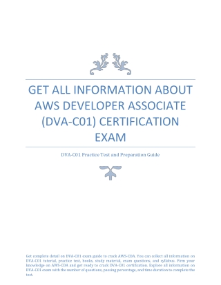 Get All Information About AWS Developer Associate (DVA-C01) Certification Exam