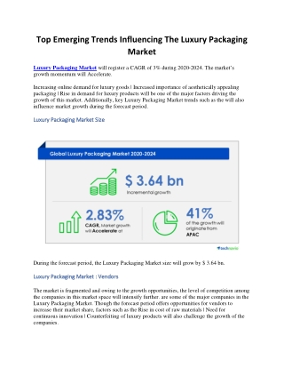 Top Emerging Trends Influencing The Luxury Packaging Market