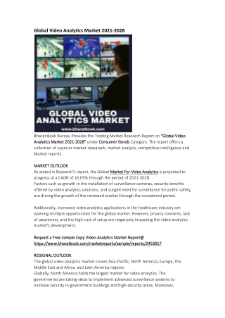 Global Video Analytics Market Research Report Forecast 2028