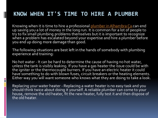 Know When It's Time to Hire a Plumber