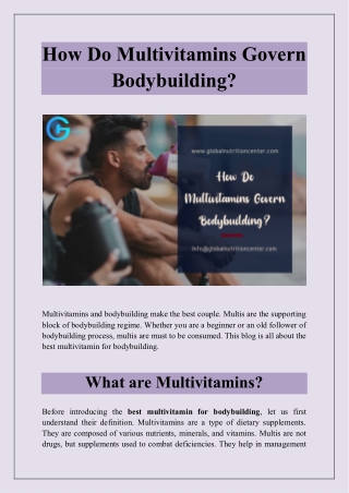 How Do Multivitamins Govern Bodybuilding?