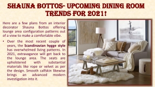 SHAUNA BOTTOS- UPGRADE YOUR DINING ROOM WITH LATEST TRENDS!