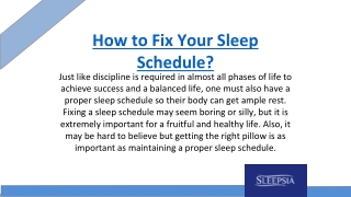 How to Fix Your Sleep Schedule