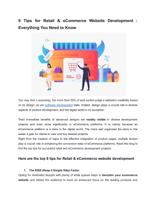 9 Tips for Retail & eCommerce Website Development : Everything You Need to Know