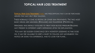 Topical Hair Loss Treatment