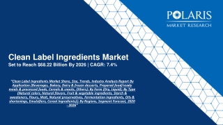 Clean Label Ingredients Market 2020 Top Manufactures, Growth Opportunities and Investment Feasibility 2026