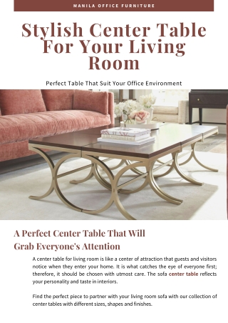 Stylish Center Table For Your Living Room