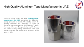 High Quality Aluminum Tape​ Manufacturer in UAE