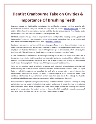 Dentist Cranbourne Take on Cavities & Importance Of Brushing Teeth