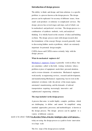 Mechanical engineering  Design :An iterative process