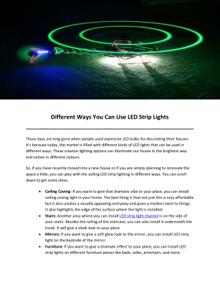 Different Ways You Can Use LED Strip Lights