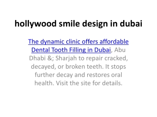 tooth filling cost in dubai