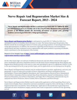 Nerve Repair And Regeneration Market Size, Share, Analysis and Forecast 2013 - 2024