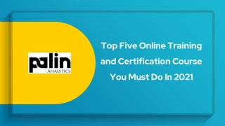 Top Five Online Training and Certification Course You Must Do In 2021: Palin Analytics