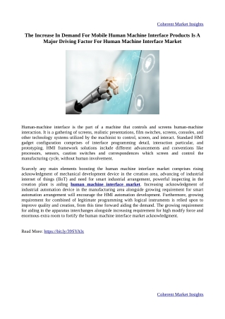 Human Machine Interface Market - Global Opportunity Analysis, Industry Trends and Forecast