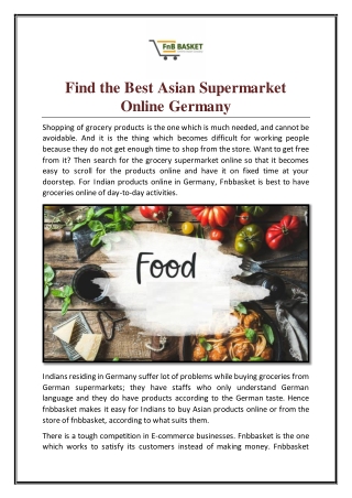 Find the Best Asian Supermarket Online in Germany | FNBBASKET