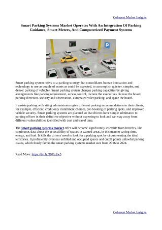 Smart Parking Systems Market Report, Size, Share, Growth, Trends and Forecast