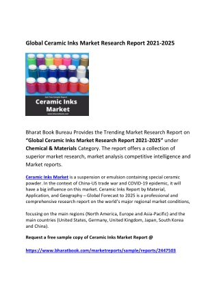 Global Ceramic Inks Market Forecast 2021-2025