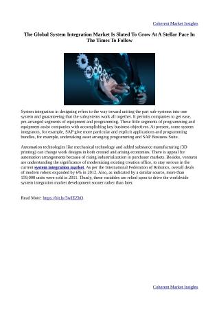 System Integration Market Report, Size, Share, Growth, Trends and Forecast