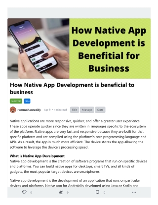 How Native App Development is beneficial to business