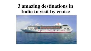 3 amazing destinations in India to visit by cruise