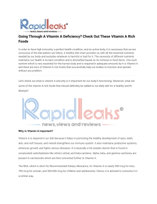 7 Topmost Vitamin A Rich Foods
