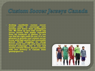 Custom Soccer Jerseys Canada