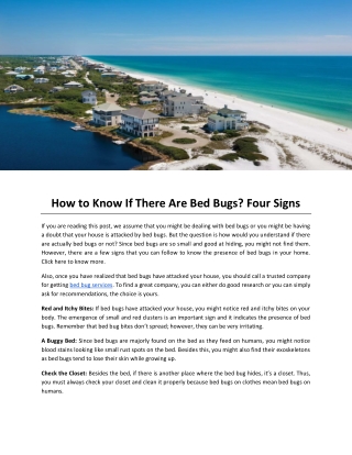 How to Know If There Are Bed Bugs? Four Signs