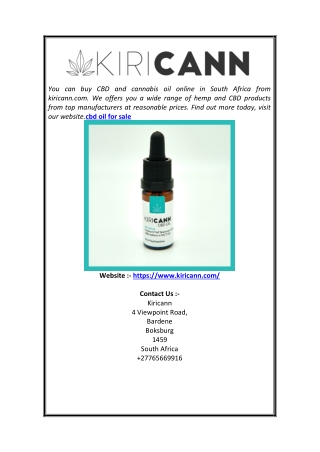 CBD Oil for Sale | Kiricann.com