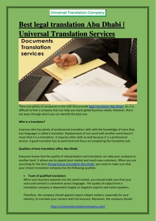 Universal Translation Services