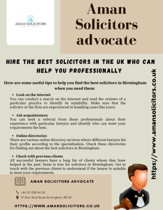 Hire the best Solicitors in Bordsley Green, UK. who can help you professionally .