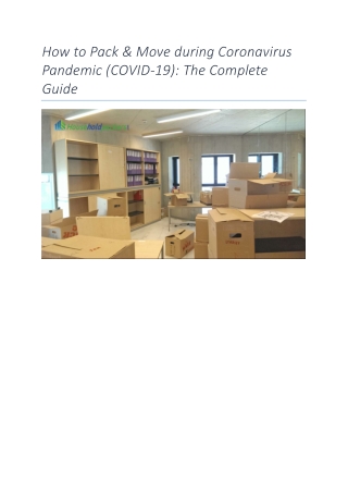 How to Pack & Move during Coronavirus Pandemic (COVID-19): The Complete Guide