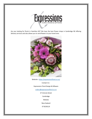 Florist Hamilton NZ | Expressionsfloral.co.nz